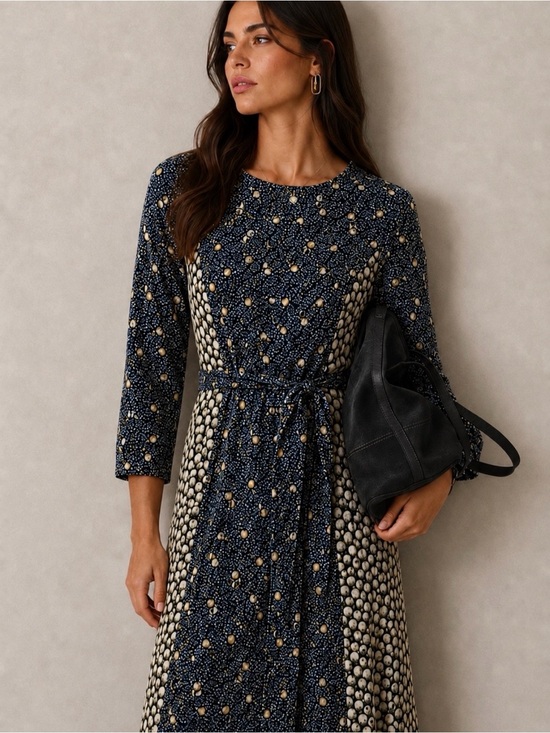 Boden Dresses & Skirts - BODEN Anna Hotchpotch Floral Print Belted Jersey Midi Dress Size 4